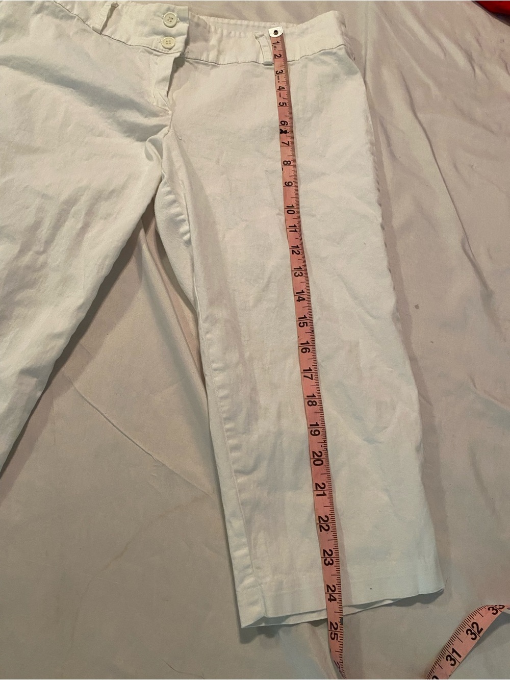 Rainbow White Capris Mid-Rise Cropped Pants Size 11 - Picture 3 of 6